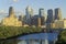 Sunset over Philadelphia skyline from the Schuylkill River, PA