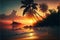 Sunset over a picturesque tropical beach