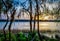 Sunset over pond at Payne`s Prairie in Florida.psd