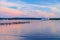 Sunset over Poole Harbour jetty