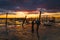 Sunset over Poole Harbour jetty