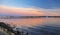 Sunset over Poole Harbour jetty