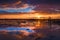 Sunset over Poole Harbour jetty