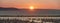 Sunset over Port Gardener Everett Washington Panorama