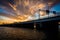 Sunset over the Potomac River and George Mason Memorial Bridge i