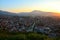 Sunset over prizren Kosovo