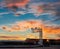 Sunset over the railroad mainline through Winslow AZ