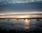 Sunset over river estuary west mersea essex seafront coast boats