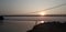 Sunset over river Mahanadi, Nature,Hanging bridge ,romantic view