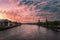 Sunset over the River Ness in Inverness, Scottish Highlands