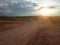 Sunset over the road in Tatacoa Desert