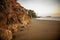 Sunset over the rugged rocks at Tonquin Beach near Tofino, Canada