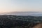 Sunset over the San Fernando Valley in Los Angeles viewed from the Marvin Braude Mulholland Gateway Park, California