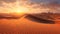 Sunset over the Sand Dunes in the Desert