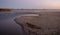 Sunset over Santa Clara River estuary / marshland at McGrath State Park on Ventura beach in California USA