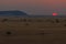 Sunset over the savannah. Beautiful landscape. Solitaire, Namibia