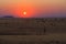 Sunset over the savannah. Beautiful landscape. Solitaire, Namibia