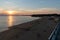 Sunset over the sea in Fouras charente france