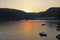 Sunset over the sea in Rabac Croatia