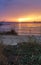 Sunset over the sea in southern Italy a Porto Cesareo, Italy.