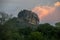 Sunset over Sigiriya Rock Fortress in central Sri Lanka.