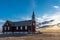 Sunset over St. Joseph Parish Catholic Church, Frenchville, Saskatchewan