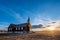 Sunset over St. Joseph Parish Catholic Church, Frenchville, Saskatchewan