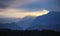 Sunset over Tatras mountain silhouette, Slovakia