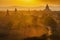 Sunset over temples of Bagan
