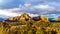 Sunset over Thunder Mountain and other red rock mountains surrounding the town of Sedona, Arizona, USA