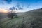 Sunset over thw Wiltshire countryside,on Pewsey Downs,Southern England,United Kingdom