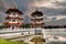 Sunset Over Twin Pagodas at Singapore Chinese Gardens