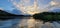 Sunset over twin valley lake at governor dodge state park