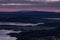 Sunset over Tyrifjorden called Lake Tyri from the viewpoint Kongens utsikt
