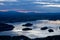 Sunset over Tyrifjorden called Lake Tyri from the viewpoint Kongens utsikt