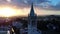 Sunset Over University of California, Berkeley, Aerial View, Amazing Landscape