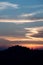 Sunset over village of Sant`Antonino in Corsica