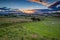 Sunset over Whittingham in River Aln Valley