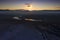 Sunset over yorkshire reservoirs