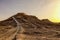 Sunset over Zoroastrian tower of silence in Yazd, Iran