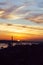 Sunset overlooking Lisbon`s Baixa