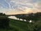 Sunset overlooking the river San in Przemysl, Poland.