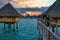 Sunset - Overwater hotel rooms at Bora Bora Tahiti