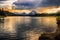 Sunset on Oxbow Bend in Grand Teton National Park