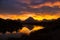 Sunset at Oxbow Bend in Grand Teton National Park