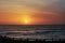 Sunset Pacific Ocean fence half Moon Bay California