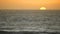 Sunset Pacific Ocean Orange Sun Cloudless Sky Waves Fast Motion