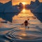 Sunset Paddle Among Glacial Giants