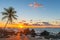 Sunset with Palm Tree Silhouette, Costa Rica