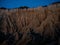 Sunset panorama of Arriba Fossil da Praia da Gale Fontainhas hoodoo fairy chimney earth pyramid rock formation Portugal